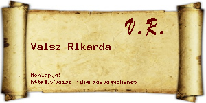 Vaisz Rikarda névjegykártya
